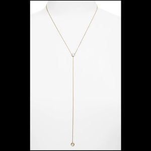 Adina Eden CZ Bezel Drop Gold Vermeil Lariat Necklace